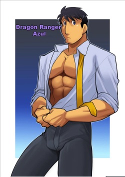 Dragon Ranger Ao Hen + Aka Hen Bangai | Dragon Ranger Azul